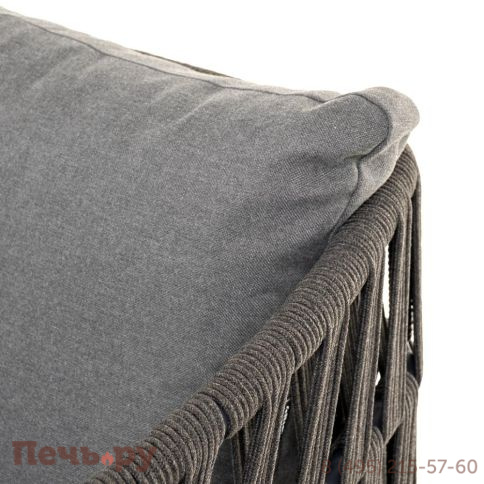 Лаунж-зона 4SiS Диего 4-местная плетеная из роупа (веревки), каркас алюминиевый темно-серый, роуп темно-серый фото 21