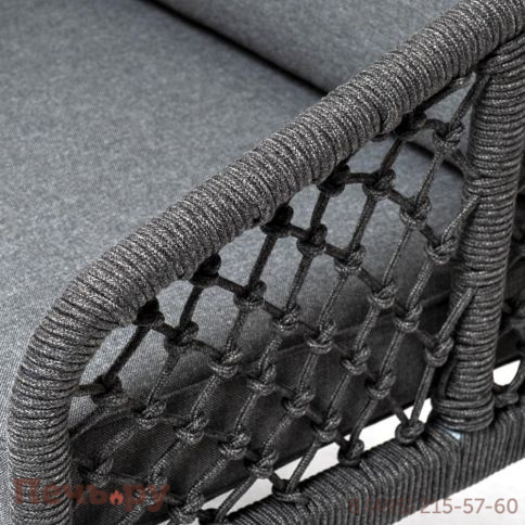 Лаунж-зона 4SiS Канны 4-местная из роупа узелкового плетения, каркас алюминий, роуп темно-серый фото 6