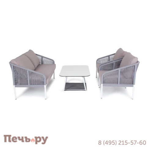 Лаунж-зона 4SiS Канны 4-местная плетеная из роупа (веревки), цвет светло-серый фото 2