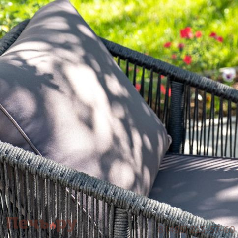 Лаунж-зона 4SiS Канны 4-местная плетеная из роупа (веревки), цвет темно-серый фото 5