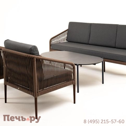 Лаунж-зона 4SiS Канны 5-местная плетеная из роупа (веревки), роуп коричневый фото 18