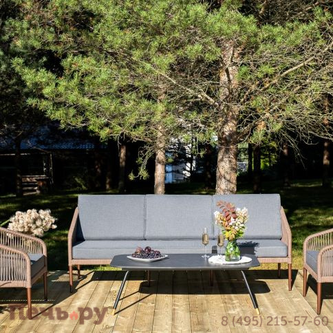 Лаунж-зона 4SiS Канны 5-местная плетеная из роупа (веревки), роуп коричневый фото 2