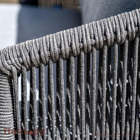 Лаунж-зона 4SiS Верона 5-местная плетеная из роупа (веревки), каркас алюминиевый темно-серый, роуп темно-серый фото 13