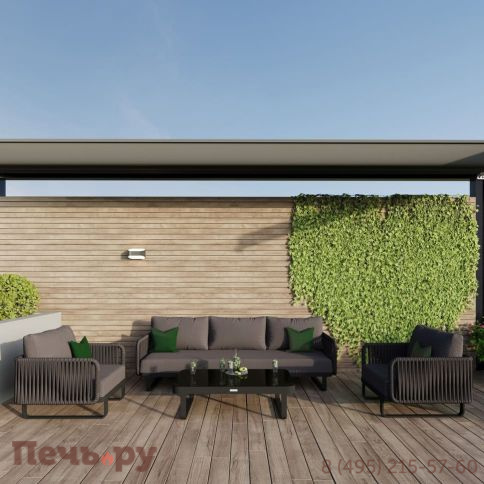 Лаунж зона Ideal Patio BELLISA с трехместным диваном - антрацит фото
