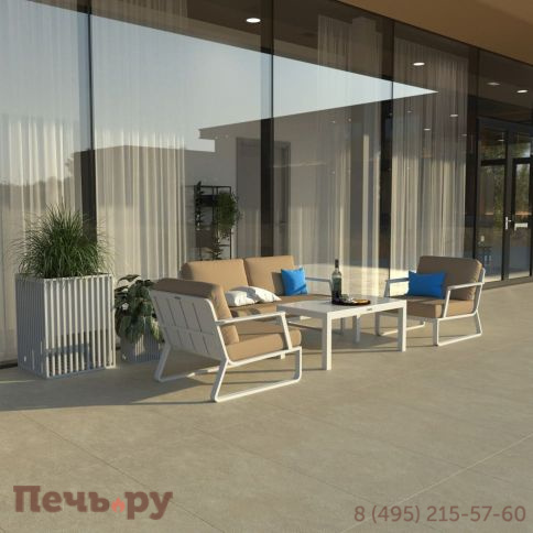 Лаунж зона Ideal Patio ESTIVO бежевая - белый каркас фото 2