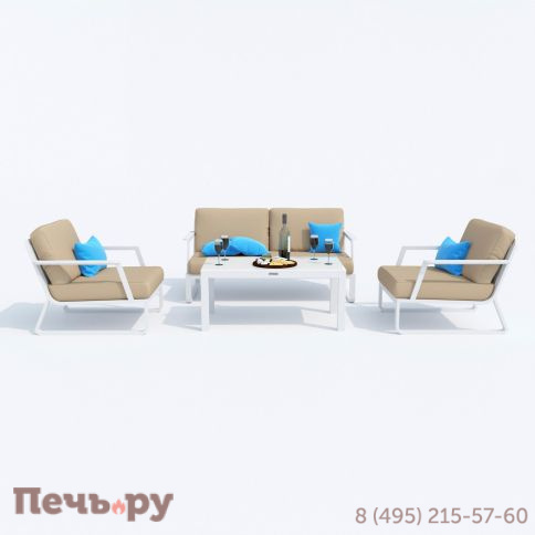 Лаунж зона Ideal Patio ESTIVO бежевая - белый каркас фото 4