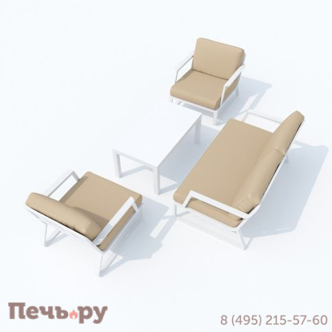 Лаунж зона Ideal Patio ESTIVO бежевая - белый каркас фото 8