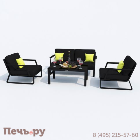 Лаунж зона Ideal Patio ESTIVO черная - каркас карбон фото 4
