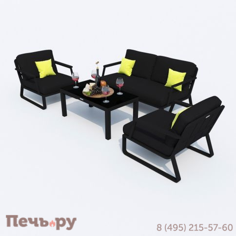 Лаунж зона Ideal Patio ESTIVO черная - каркас карбон фото 5