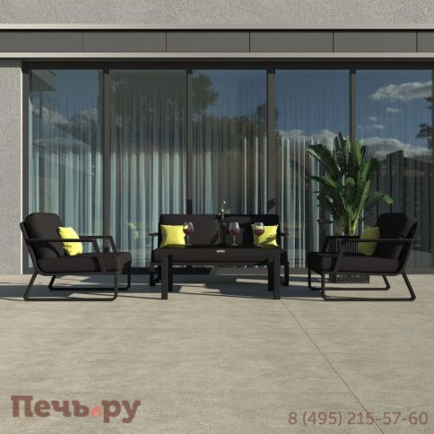 Лаунж зона Ideal Patio ESTIVO черная - каркас карбон фото