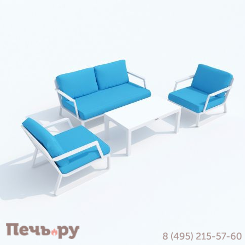 Лаунж зона Ideal Patio ESTIVO голубая - белый каркас фото 7