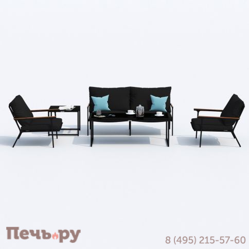 Лаунж зона Ideal Patio FESTA черная с двухместным диваном фото 3