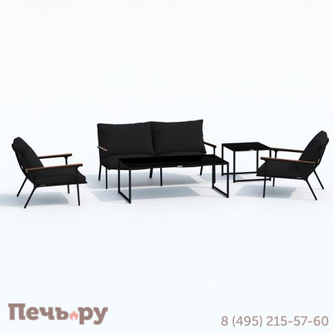 Лаунж зона Ideal Patio FESTA черная с двухместным диваном фото 6