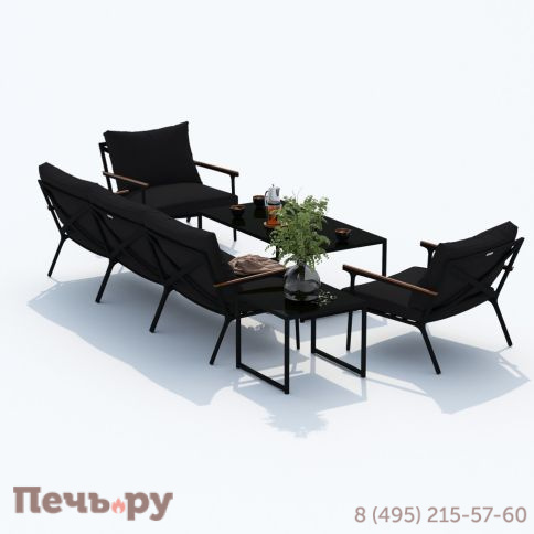 Лаунж зона Ideal Patio FESTA черная с трехместным диваном фото 5