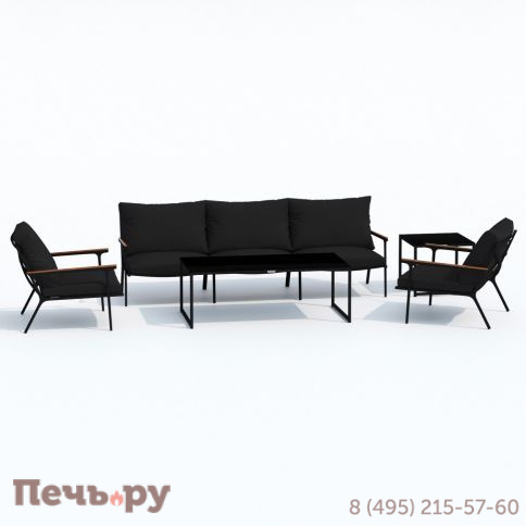 Лаунж зона Ideal Patio FESTA черная с трехместным диваном фото 6