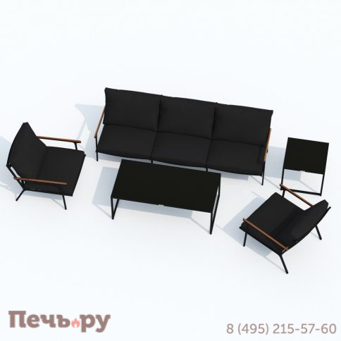 Лаунж зона Ideal Patio FESTA черная с трехместным диваном фото 7