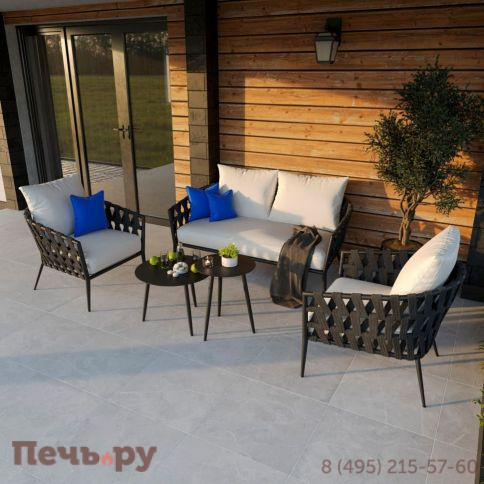 Лаунж зона Ideal Patio FIAMMA белая - каркас карбон фото 2