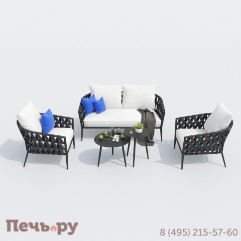 Лаунж зона Ideal Patio FIAMMA белая - каркас карбон фото 3
