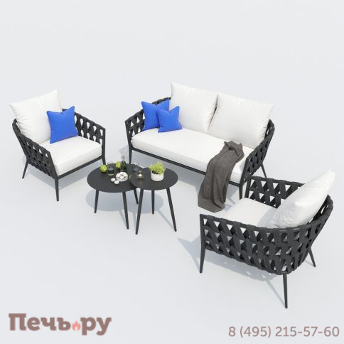 Лаунж зона Ideal Patio FIAMMA белая - каркас карбон фото 4
