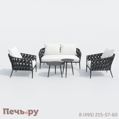 Лаунж зона Ideal Patio FIAMMA белая - каркас карбон фото 6