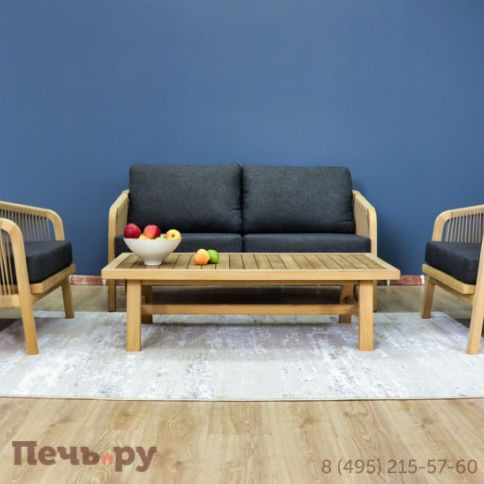 Лаунж зона Ideal Patio LEONOREN с двухместным диваном и плетеным роупом фото 3