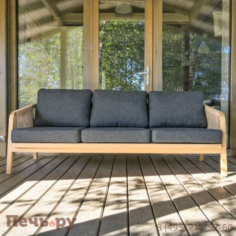 Лаунж зона Ideal Patio LEONOREN с трехместным диваном и плетеным роупом фото 8