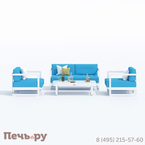 Лаунж зона Ideal Patio SILENA голубая - белый каркас фото 4
