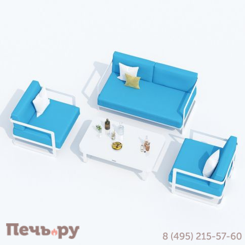 Лаунж зона Ideal Patio SILENA голубая - белый каркас фото 5