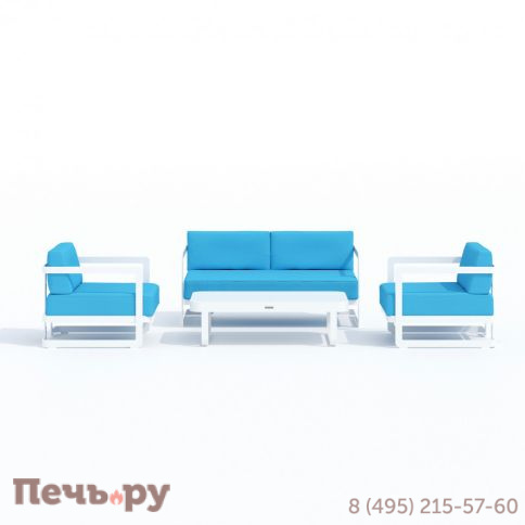 Лаунж зона Ideal Patio SILENA голубая - белый каркас фото 8