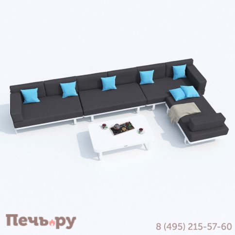 Лаунж зона угловая Ideal Patio TESORA антрацит - белый каркас фото 5