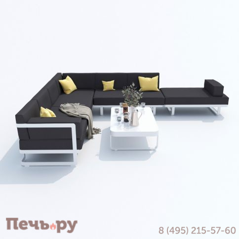 Лаунж зона угловая Ideal Patio TESORA антрацит - белый каркас фото 7