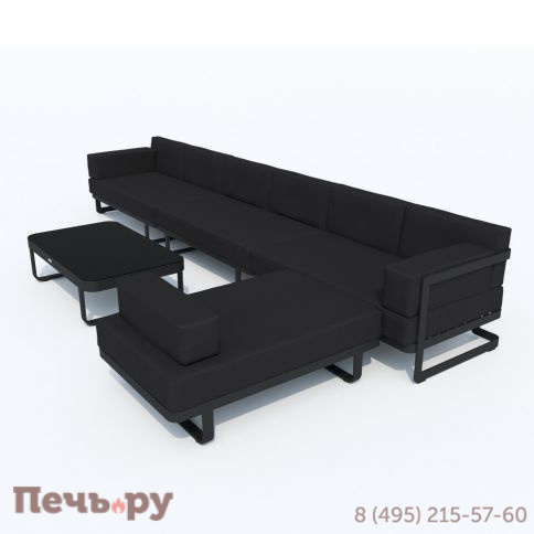 Лаунж зона угловая Ideal Patio TESORA черная - каркас карбон фото 9