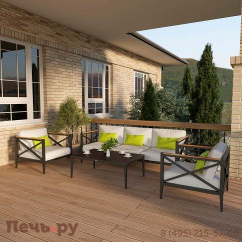 Лаунж-зона Ideal Patio VERITA  белая, каркас карбон фото 2