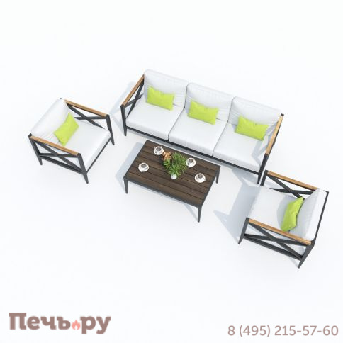 Лаунж-зона Ideal Patio VERITA  белая, каркас карбон фото 7