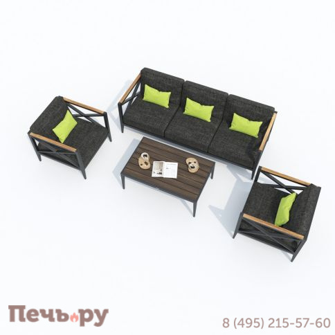 Лаунж зона Ideal Patio VERITA темно-серая - каркас карбон фото 5