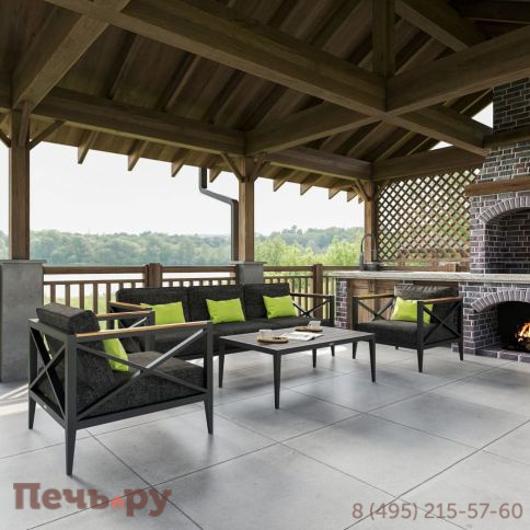 Лаунж зона Ideal Patio VERITA темно-серая - каркас карбон фото