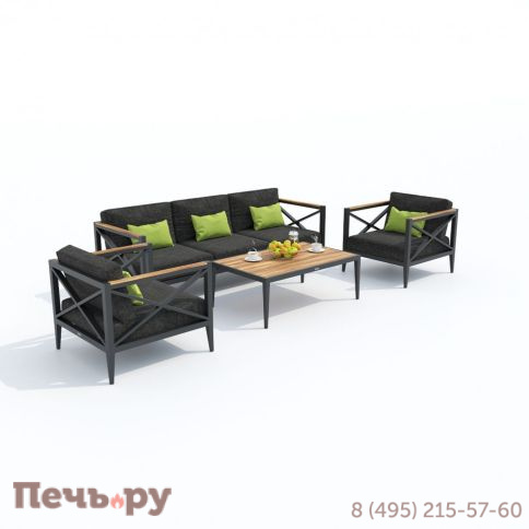 Лаунж зона VERITA темно-серая (маренго) - каркас карбон - столик тик фото 4