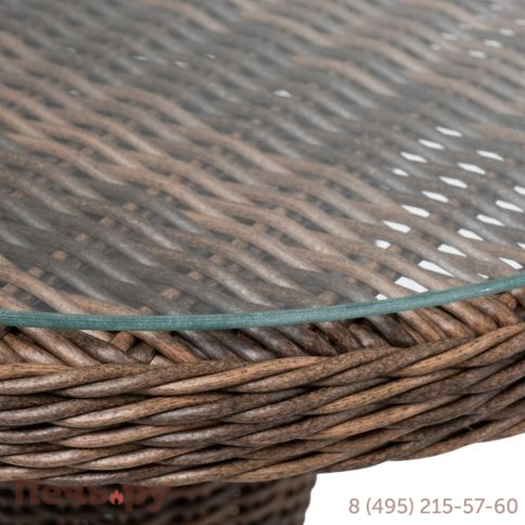 Леванте 4SiS стол круглый из искусственного ротанга, цвет коричневый фото 2