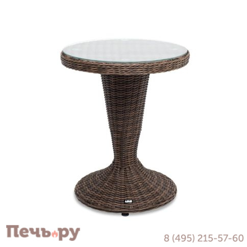 Леванте 4SiS стол круглый из искусственного ротанга, цвет коричневый фото