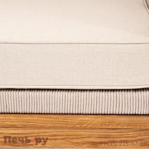 Левый модуль 4SiS Канны плетеный из роупа, основание дуб, роуп бежевый круглый, ткань бежевая 052 фото 5