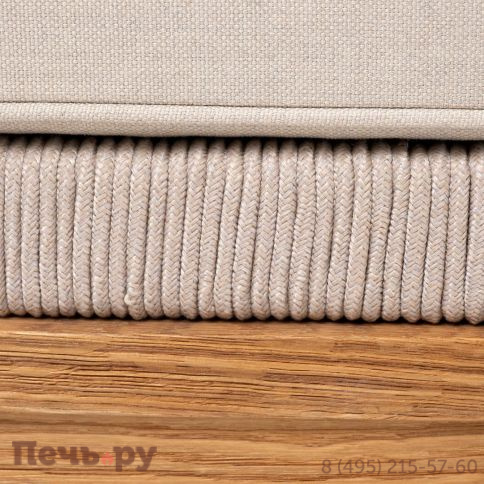 Левый модуль 4SiS Канны плетеный из роупа, основание дуб, роуп бежевый круглый, ткань бежевая 052 фото 7