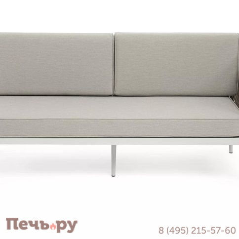 Левый модуль плетеный из роупа 4SiS Касабланка, каркас алюминий светло-серый (RAL7035) муар, роуп серо-коричневый 23мм, ткань бежевая 15052 фото 3