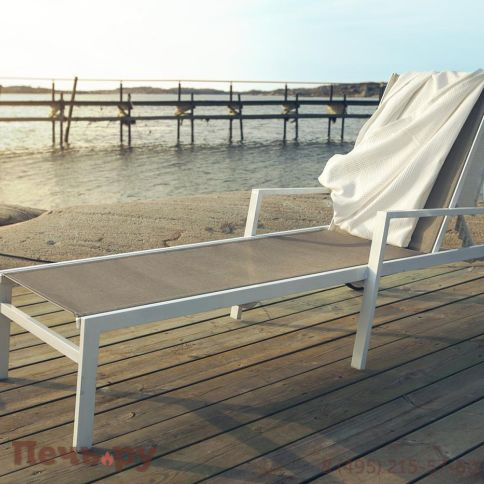 Лежак Brafritid Leone белый/серый, алюминий фото 3