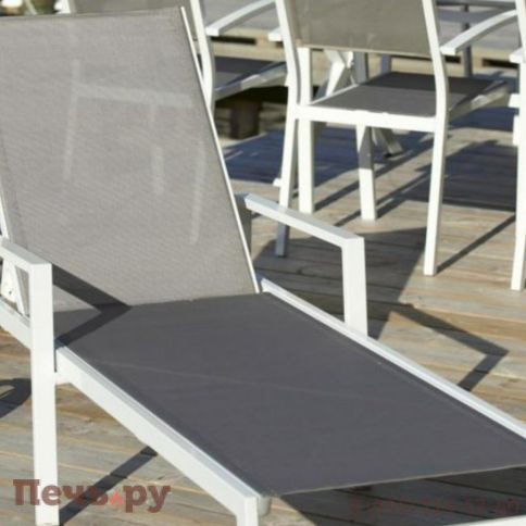 Лежак Brafritid Leone белый/серый, алюминий фото 4