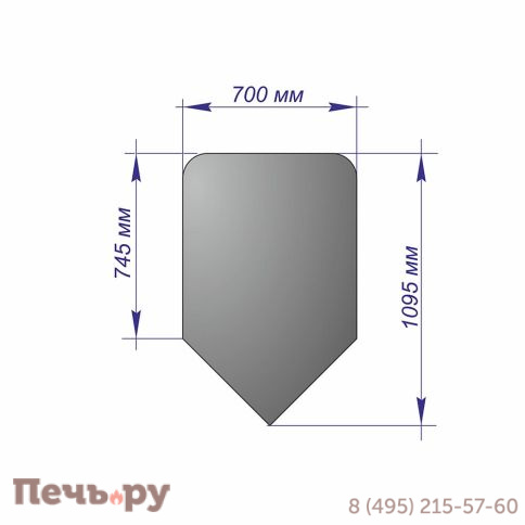 Лист напольный угловой Везувий 1095х700х1,5 R100 антрацит фото 2