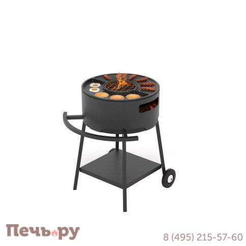 Мангал Везувий Дачник с чугунной плитой Gurman д. 450мм на подставке фото 3