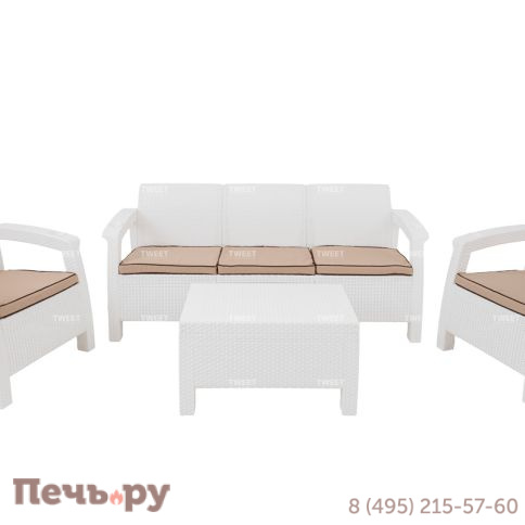 Мебель Tweet Диван 3-х местный, белый фото 7