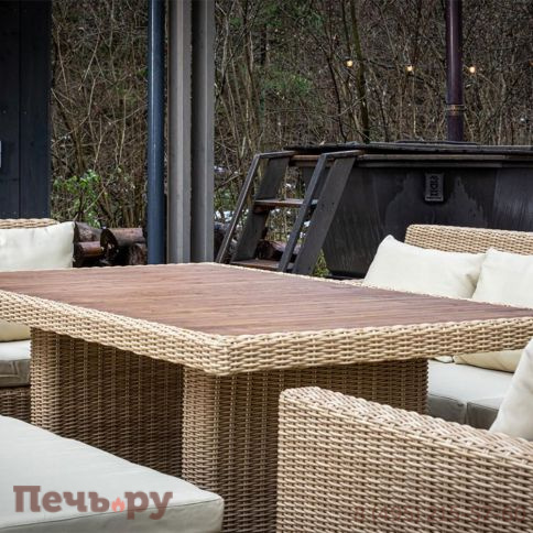 Стол прямоугольный Gardeck Mokka Bella с деревянной столешницей, соломенный фото 8