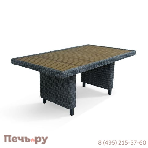 Стол прямоугольный Gardeck Mokka Bella с деревянной столешницей фото