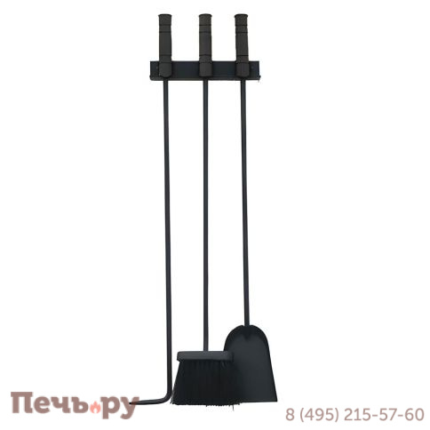 Набор каминный Е10001WВ (3 предмета, 70см, черный) фото